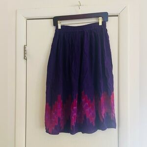 VTG Fairycore Ikat Festival Cottagecore 70s Prairie Boho Block Print Skirt M